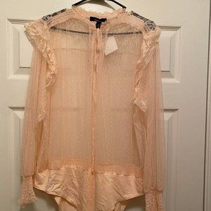 **BRAND NEW** Forever21 Plus Mesh Long Sleeve Bodysuit (Plus Size)